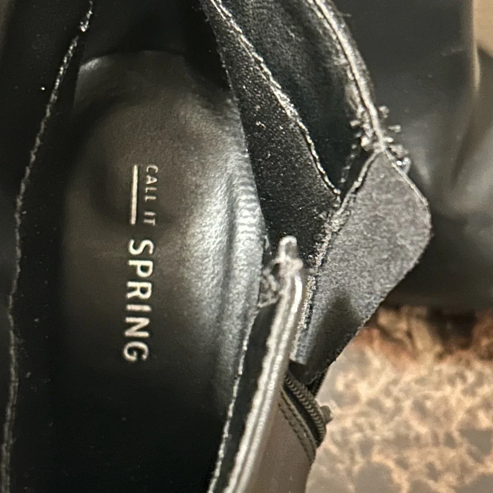 Call It Spring Black Ankle Boots with chunky 4 inch heel- 8.5